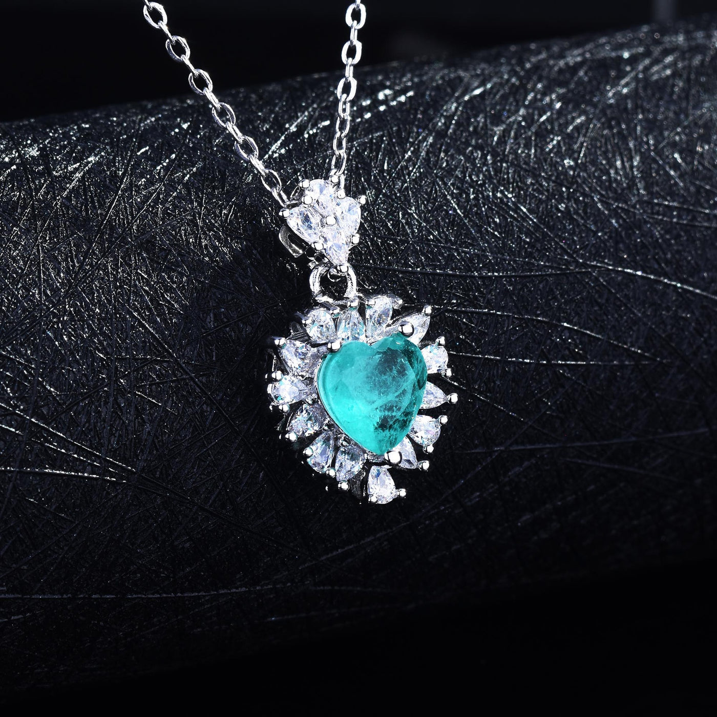 Olivenorma Heart Shape Paraiba Tourmaline Necklace