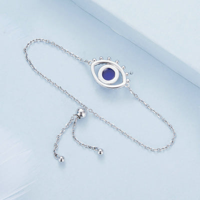 Olivenorma S925 Sterling Silver Evil Eye White Zircon Bracelet