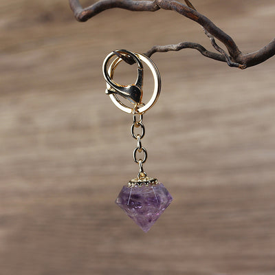 Olivenorma Natural Crystal Gravel Orgone Keychain - Amethyst - image 5