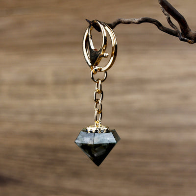 Olivenorma Natural Crystal Gravel Orgone Keychain - Green Rutilated quartz - image 11