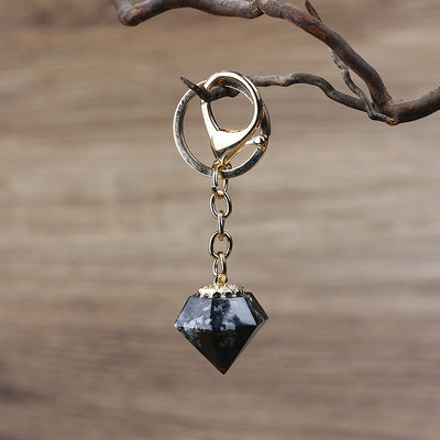 Olivenorma Natural Crystal Gravel Orgone Keychain