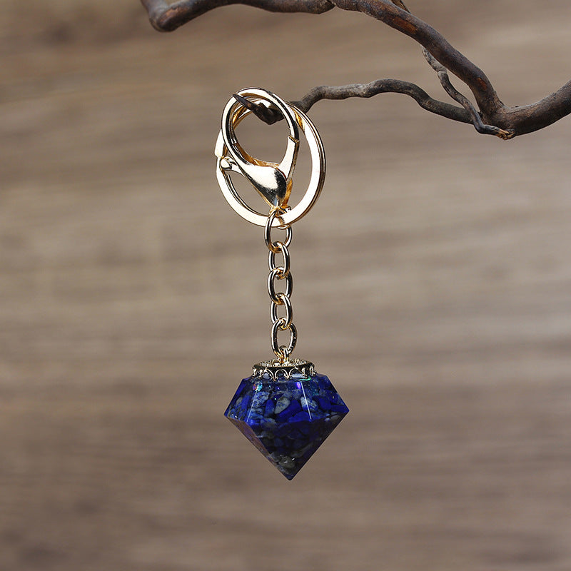 Olivenorma Natural Crystal Gravel Orgone Keychain - Lapis Lazuli - image 20
