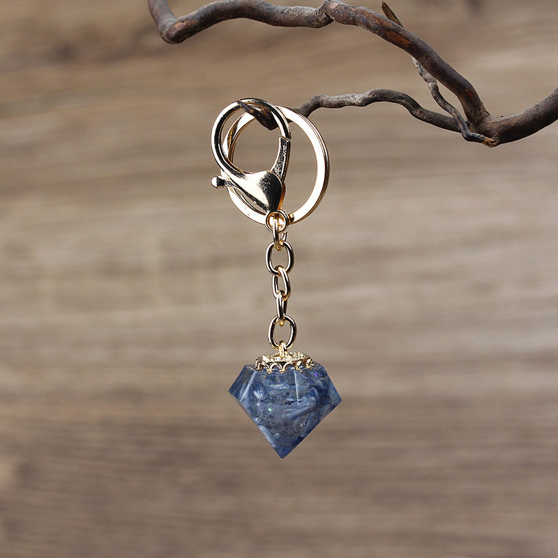 Olivenorma Natural Crystal Gravel Orgone Keychain - Kyanite - image 22