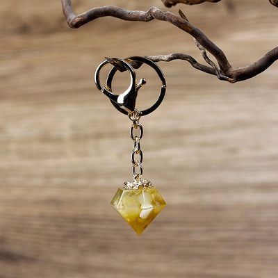 Olivenorma Natural Crystal Gravel Orgone Keychain - Yellow Agate - image 23