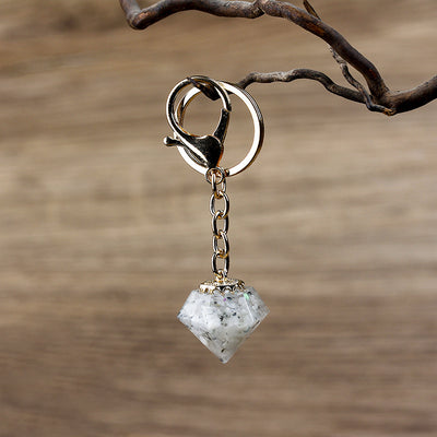 Olivenorma Natural Crystal Gravel Orgone Keychain - Moonstone - image 25