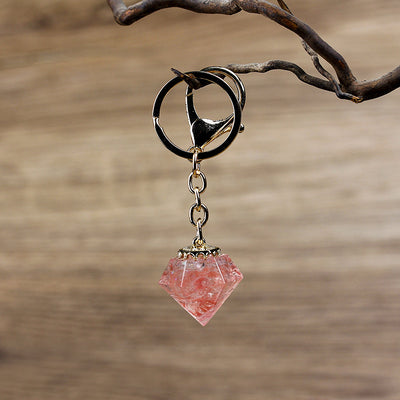 Olivenorma Natural Crystal Gravel Orgone Keychain