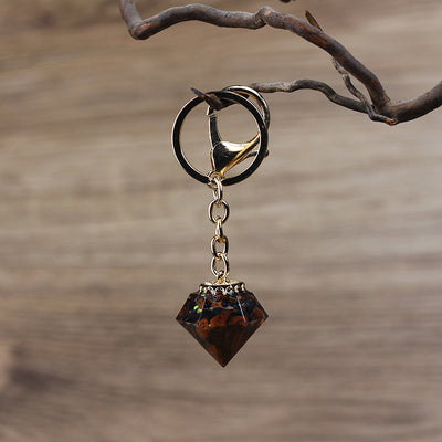 Olivenorma Natural Crystal Gravel Orgone Keychain - Red Obsidian - image 29