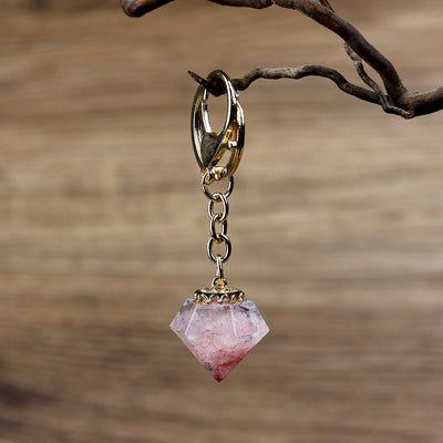 Olivenorma Natural Crystal Gravel Orgone Keychain - Rose Quartz - image 30