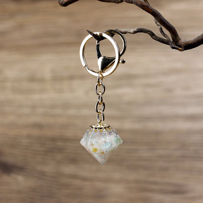 Olivenorma Natural Crystal Gravel Orgone Keychain