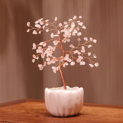 Olivenorma Crystal Gravel Ceramic Pot Base Feng Shui Tree