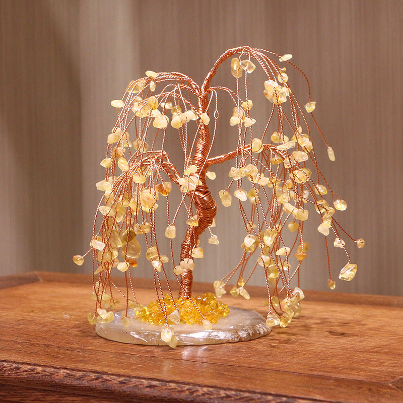 Olivenorma Citrine Gravel Weeping Willow Feng Shui Tree