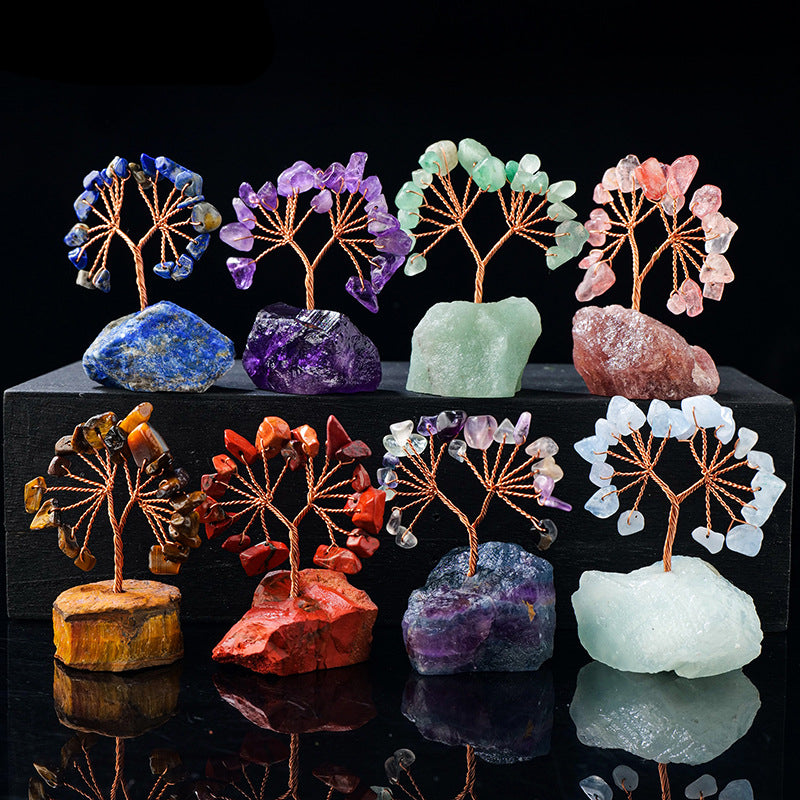 Olivenorma Natural Colorful Crystal Gravel Feng Shui Tree