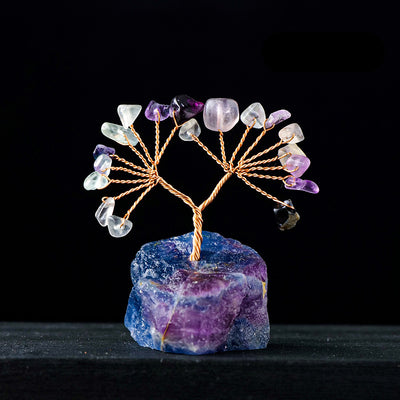 Olivenorma Natural Colorful Crystal Gravel Feng Shui Tree