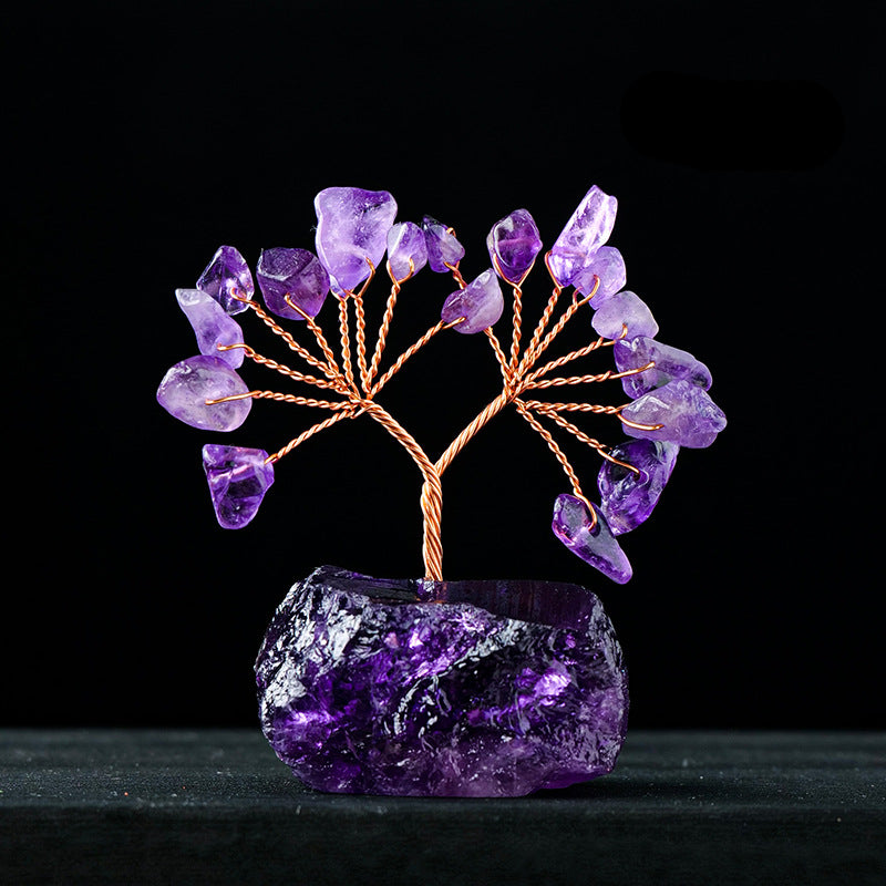 Olivenorma Natural Colorful Crystal Gravel Feng Shui Tree