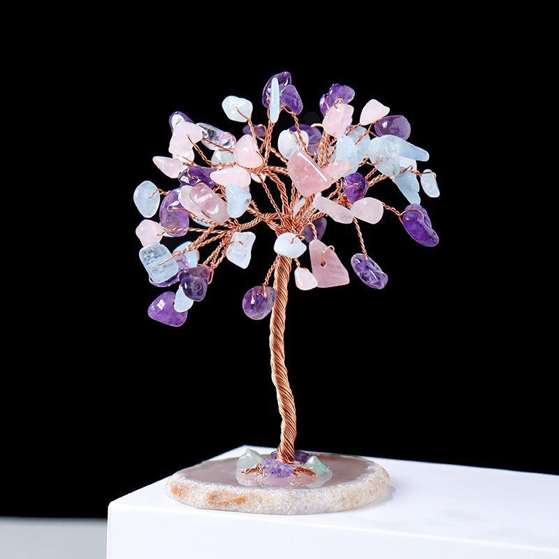 Olivenorma Natural Colorful Crystal Gravel Feng Shui Tree