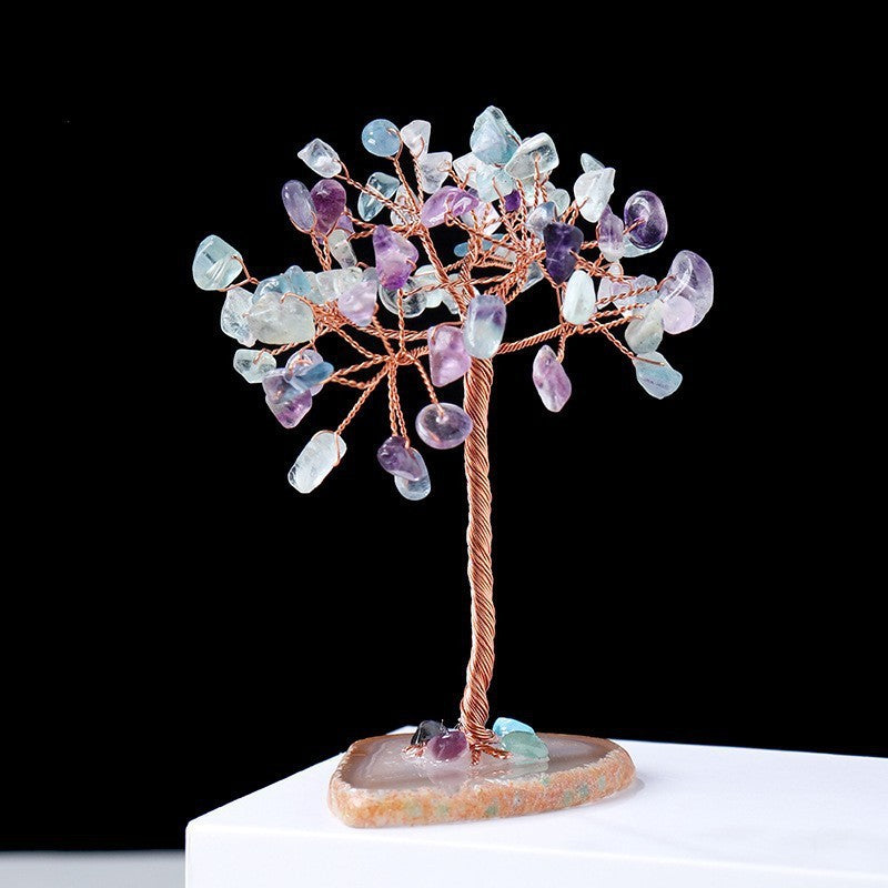 Olivenorma Natural Colorful Crystal Gravel Feng Shui Tree