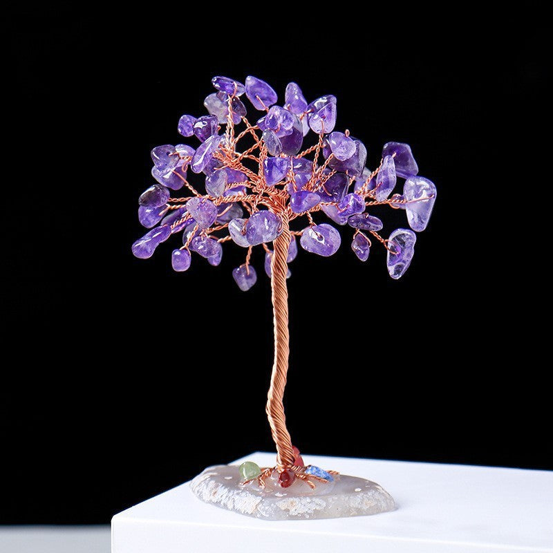 Olivenorma Natural Colorful Crystal Gravel Feng Shui Tree