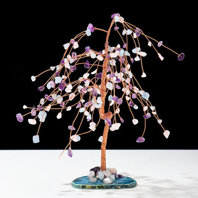 Olivenorma Natural Colorful Crystal Gravel Feng Shui Tree