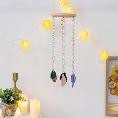 Olivenorma AB-Colorful Hanging Agate Crystal Suncatcher Wind Chime