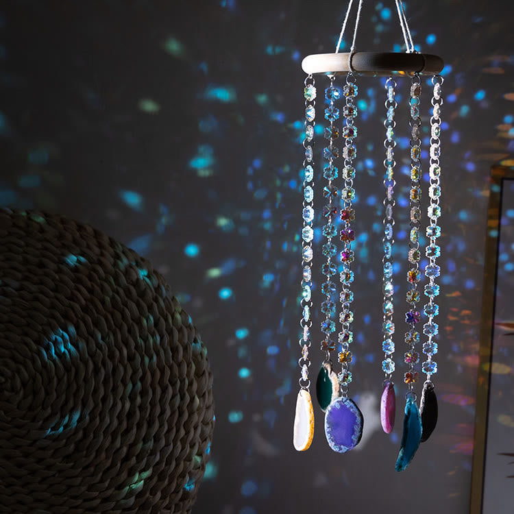 Olivenorma AB-Colorful Hanging Agate Crystal Suncatcher Wind Chime