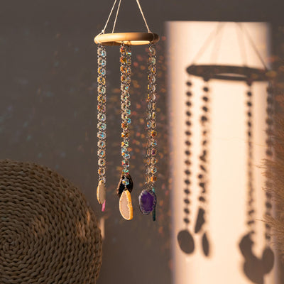 Olivenorma AB-Colorful Hanging Agate Crystal Suncatcher Wind Chime