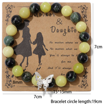 Olivenorma Natural Stone Beaded Butterfly Decoration Bracelet