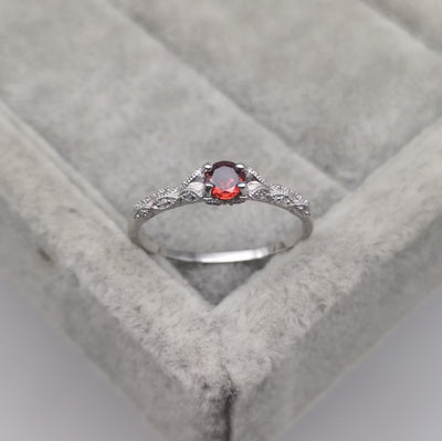 Olivenorma Inlaid Purple Amethyst Zirconia Simple Ring - Ruby Quartz - AU Size T1/2 (US 10) - image 4