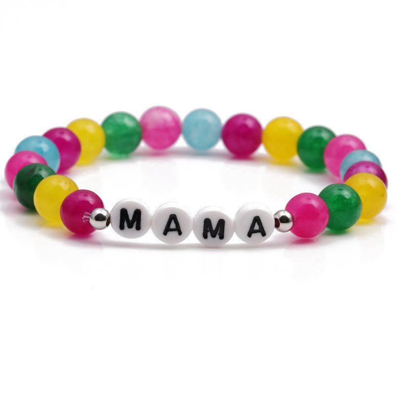 Olivenorma "MOM" Colored Natural Stone Beaded Bracelet