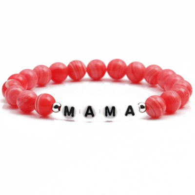 Olivenorma "MOM" Carnelian Beaded Bracelet