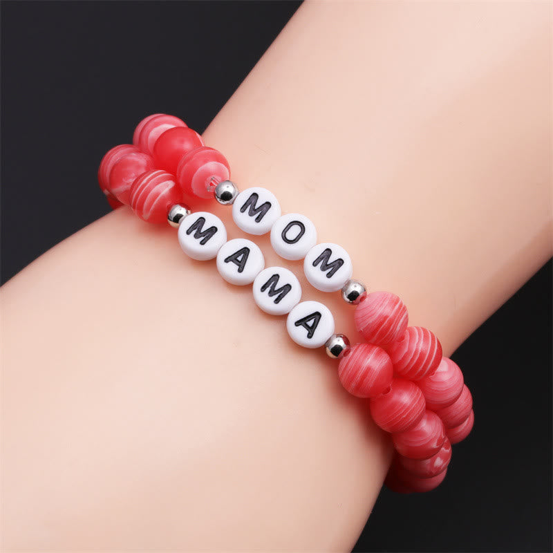 Olivenorma "MOM" Carnelian Beaded Bracelet