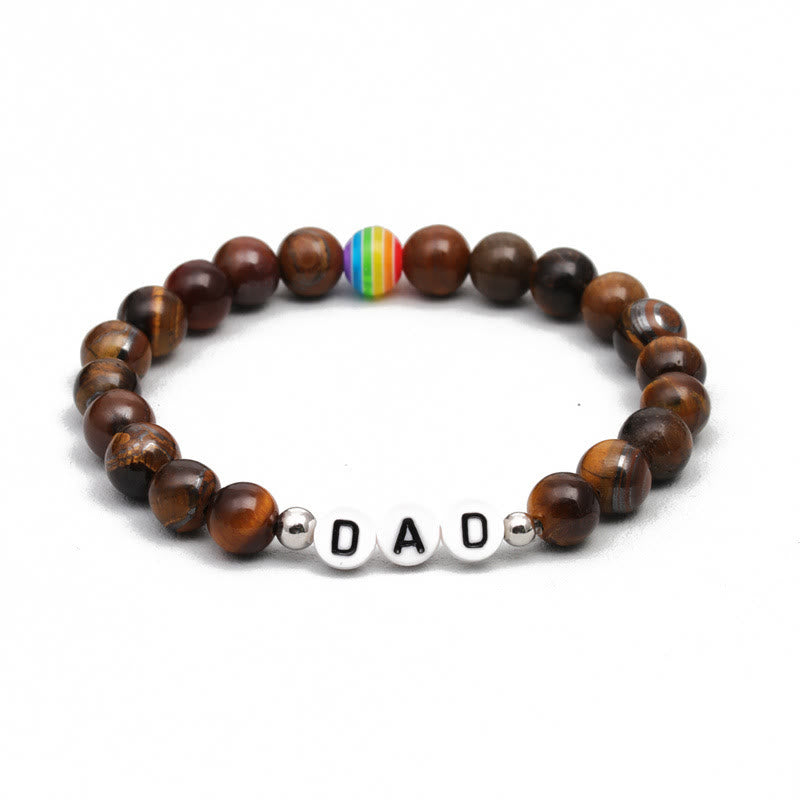 Olivenorma "DAD" Chakra Natural Stone Beaded Bracelet