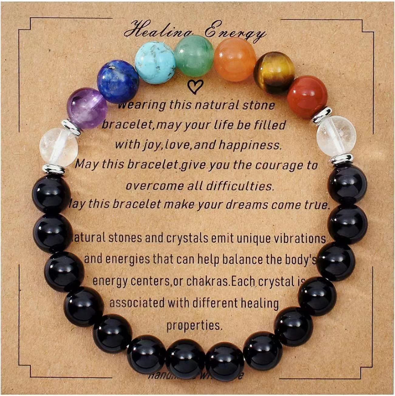 Olivenorma Blessing Card Natural Stone Beaded Bracelet