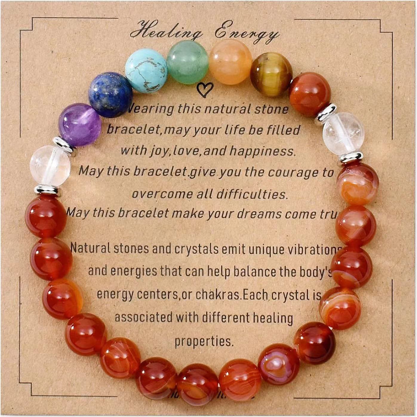 Olivenorma Blessing Card Natural Stone Beaded Bracelet