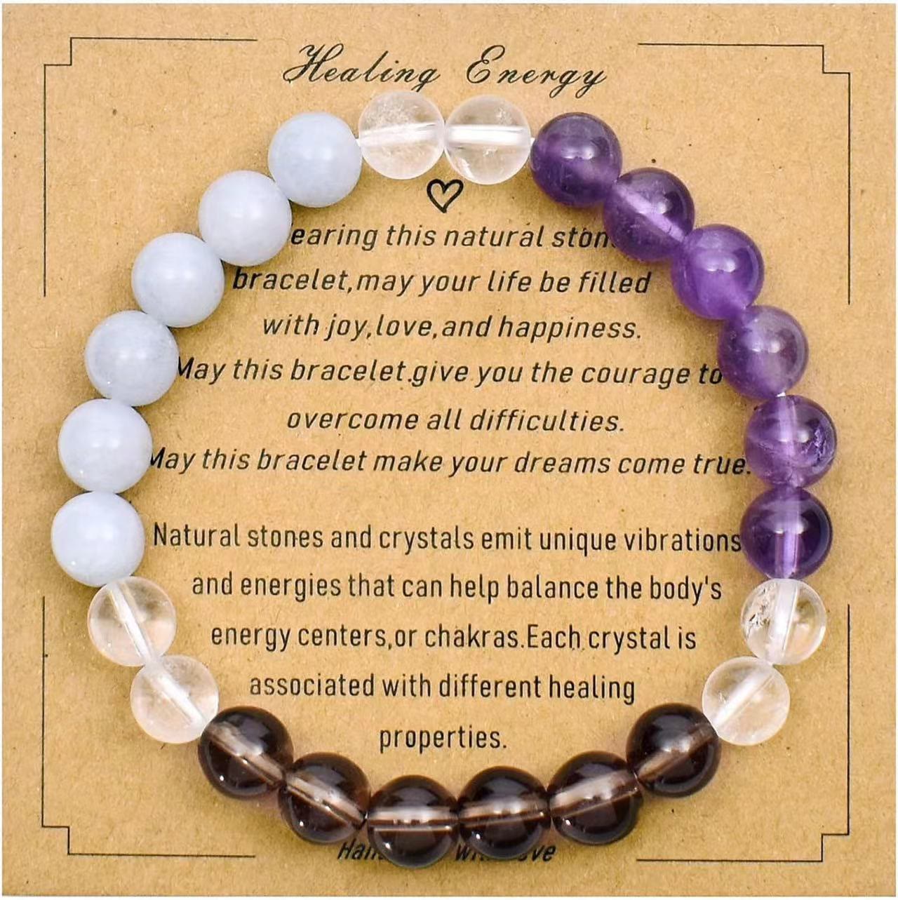 Olivenorma Blessing Card Natural Stone Beaded Bracelet