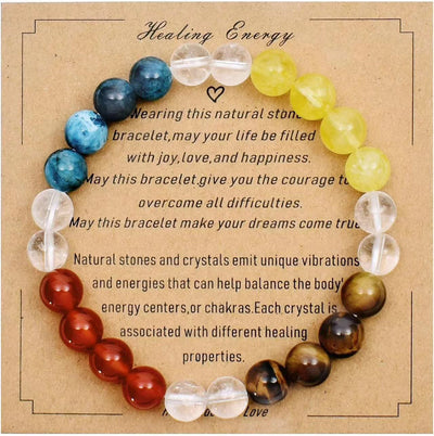 Olivenorma Blessing Card Natural Stone Beaded Bracelet