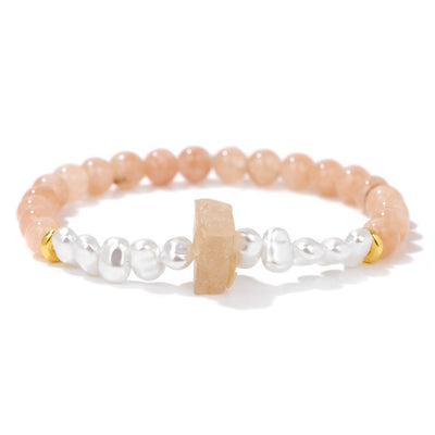 Olivenorma 6mm Irregular Natural Crystal Beads Bracelet