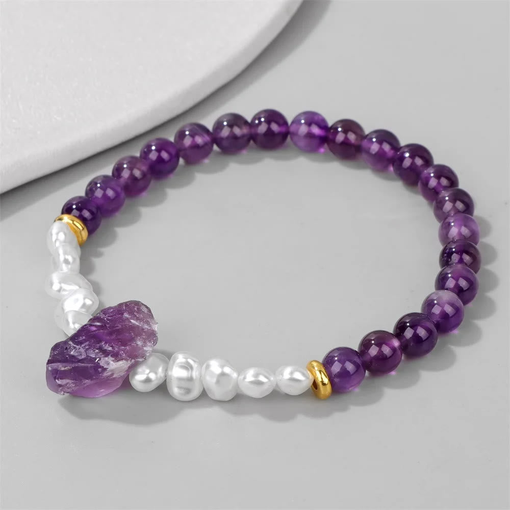 Olivenorma 6mm Irregular Natural Crystal Beads Bracelet