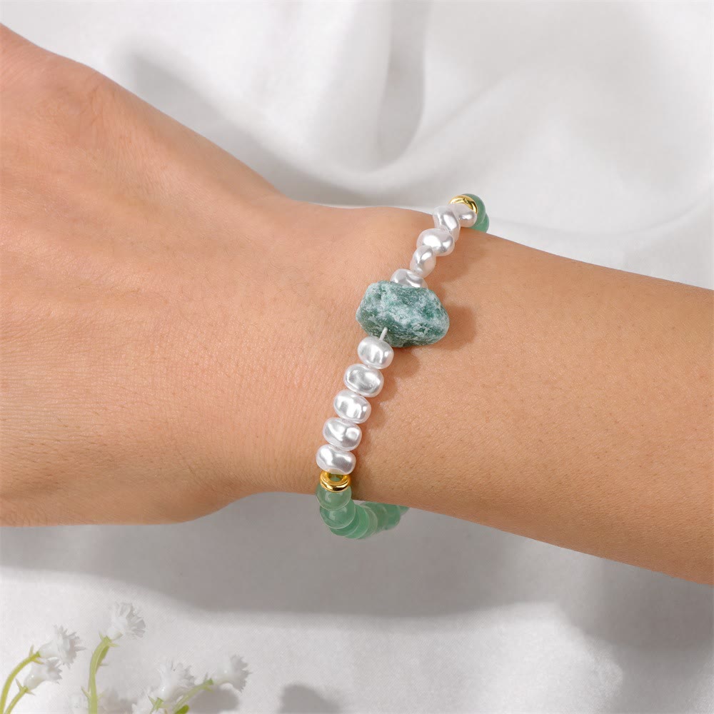 Olivenorma 6mm Irregular Natural Crystal Beads Bracelet