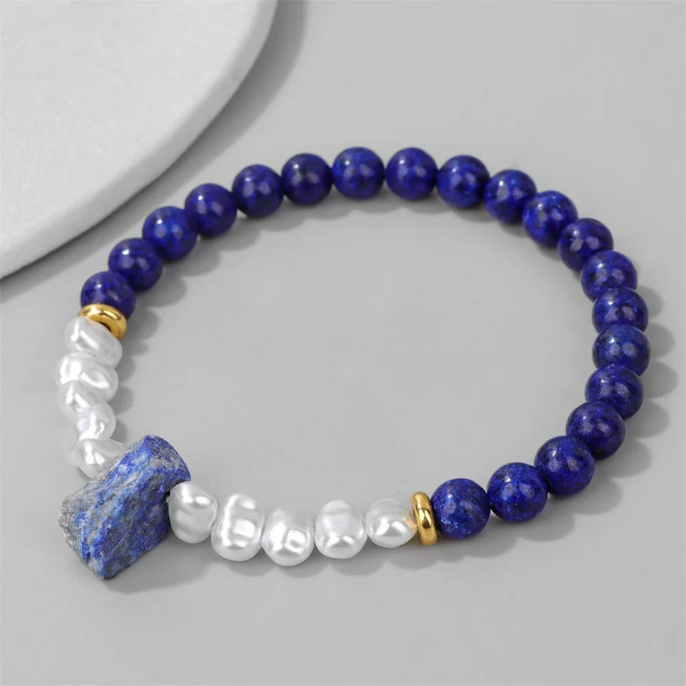 Olivenorma 6mm Irregular Natural Crystal Beads Bracelet