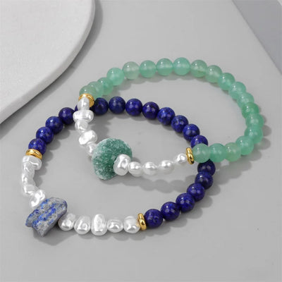 Olivenorma 6mm Irregular Natural Crystal Beads Bracelet