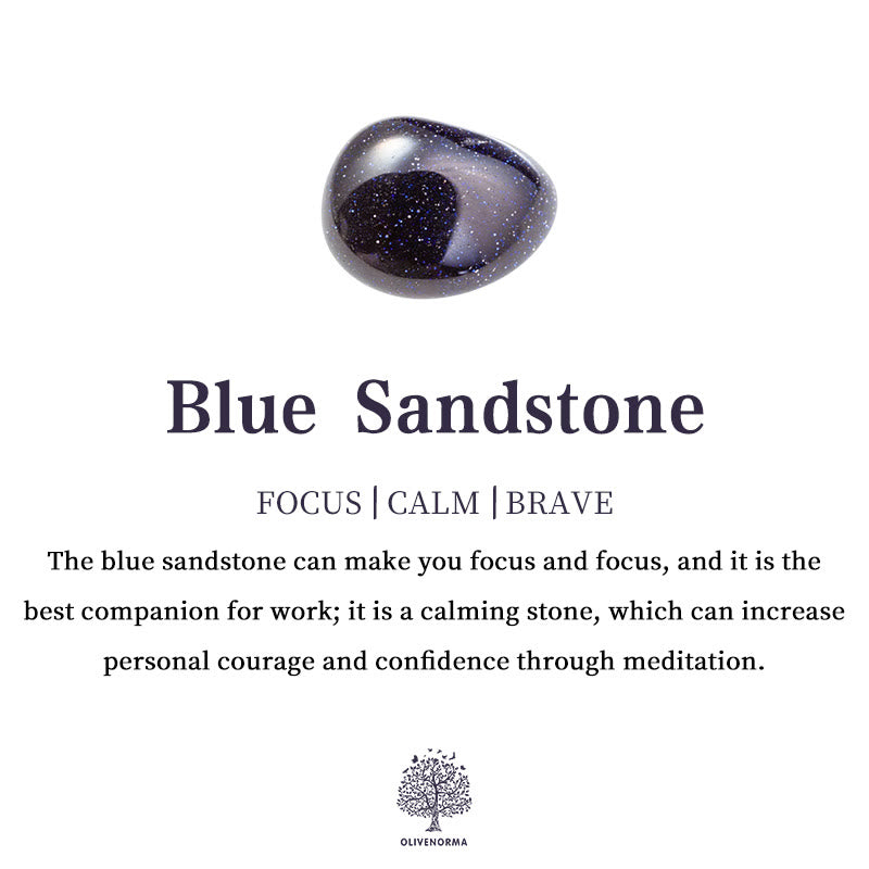 Olivenorma Blue Sandstone Zodiac Protection and Healing Bracelet