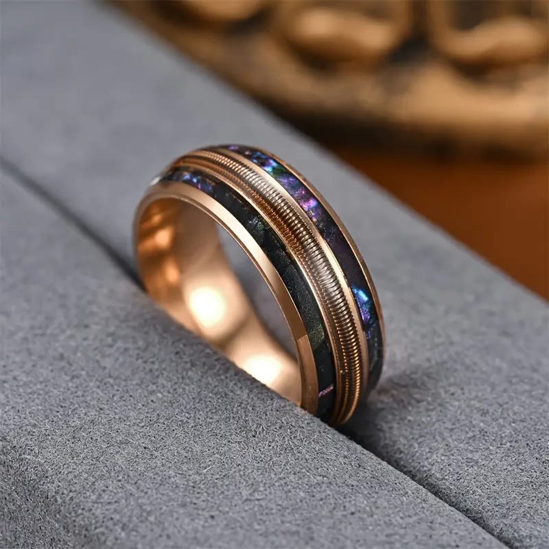 Olivenorma Spring Color Shell Rose Gold Stainless Steel Ring