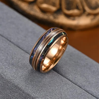 Olivenorma Spring Color Shell Rose Gold Stainless Steel Ring