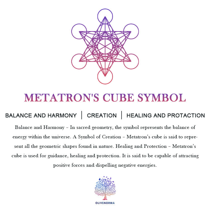 Olivenorma Obsidian Metatron's Cube Orgone Necklace