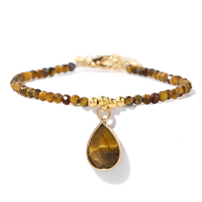 Olivenorma Natural Stone Beads Water Drop Pendant Bracelet