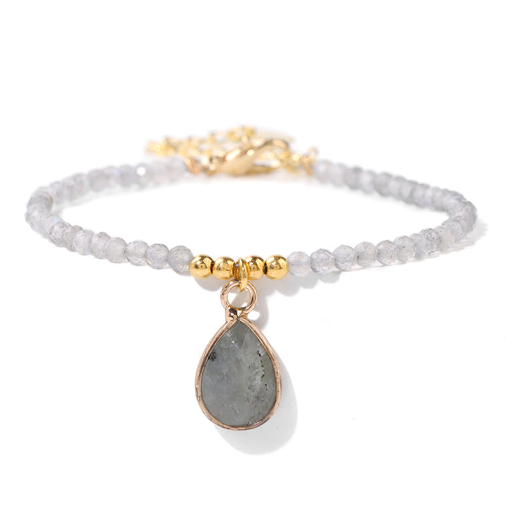 Olivenorma Natural Stone Beads Water Drop Pendant Bracelet