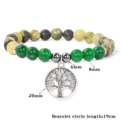 Olivenorma Natural Crystal Tree of Life Pendant Bracelet