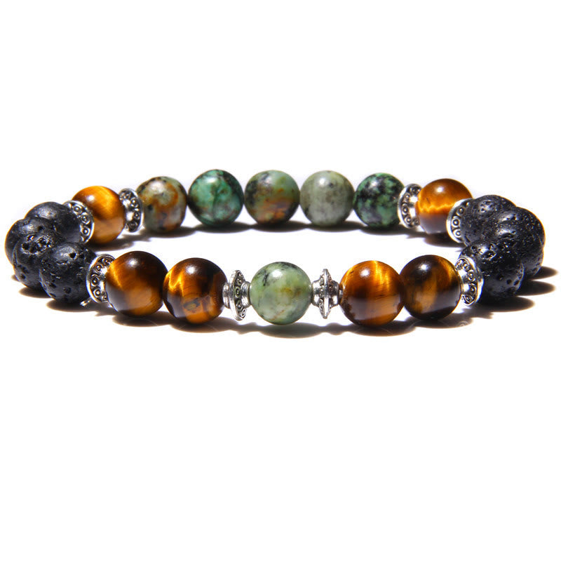 Olivenorma Natural Cat's Eye Stone Beads Men Bracelet