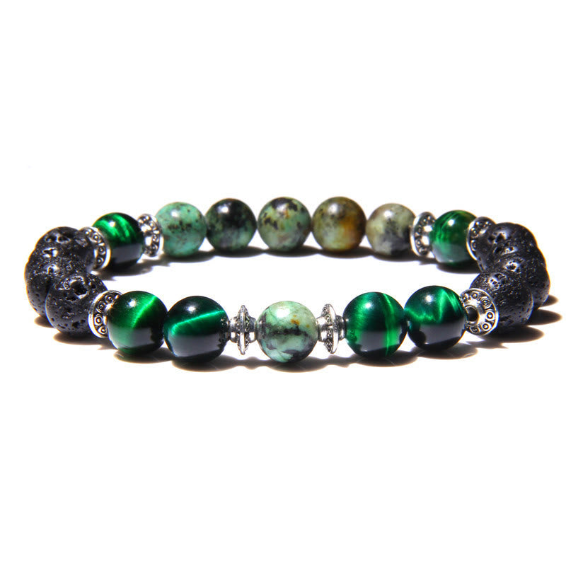 Olivenorma Natural Cat's Eye Stone Beads Men Bracelet