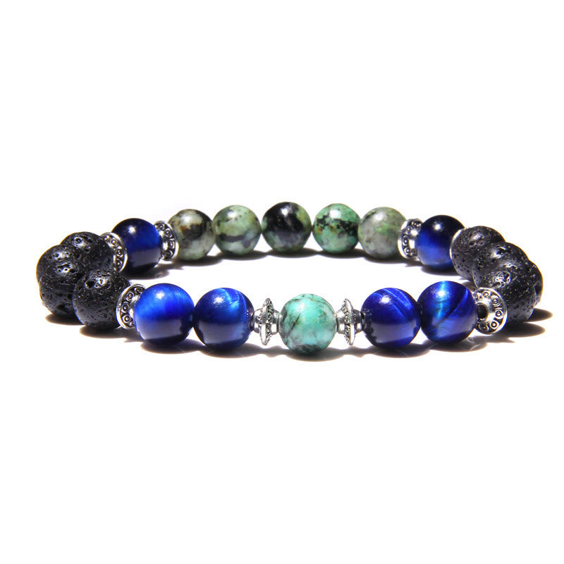 Olivenorma Natural Cat's Eye Stone Beads Men Bracelet